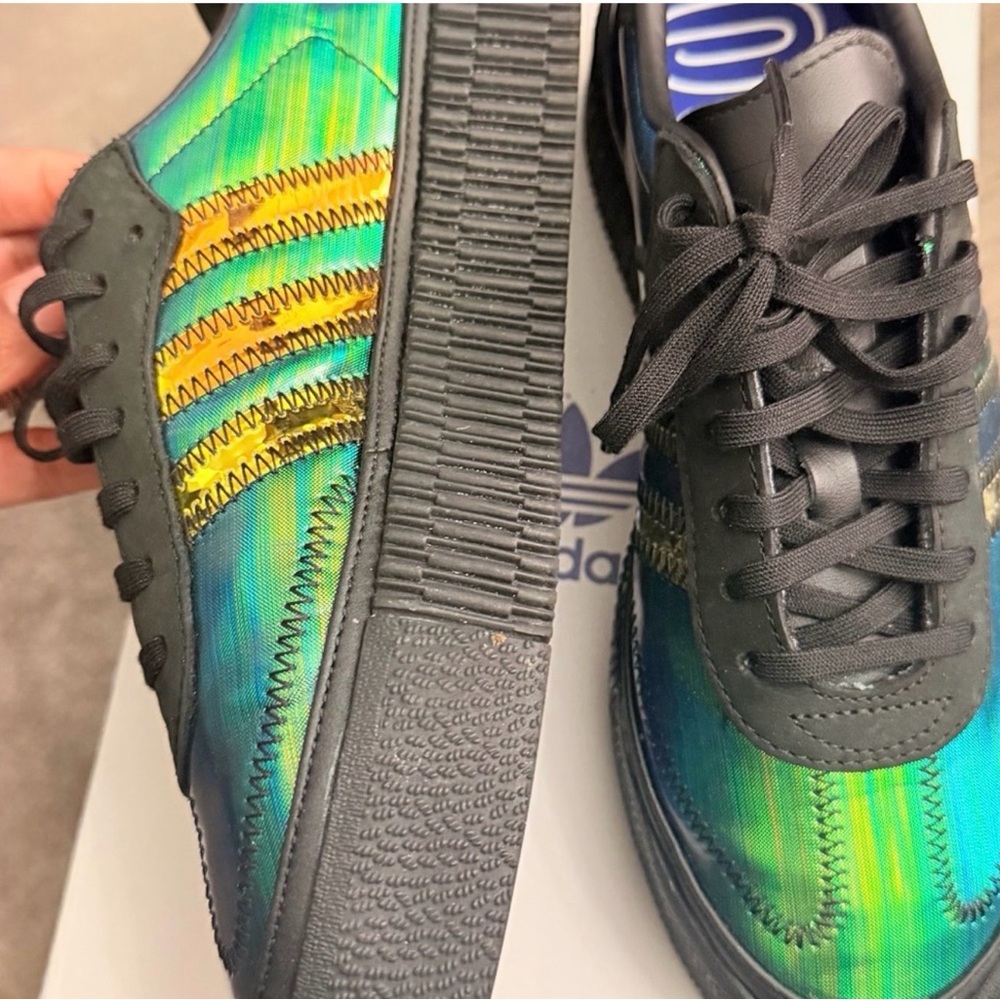 Adidas Samba Platform Shoes - Green and Yellow - Picture 8 of 11